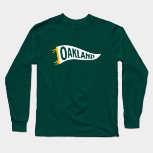 Oakland Pennant - Green Long Sleeve T-Shirt